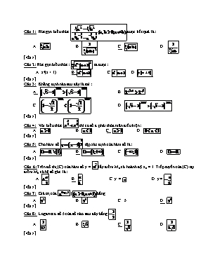 Đề kiểm tra chương 2 môn Giải tích khối 12